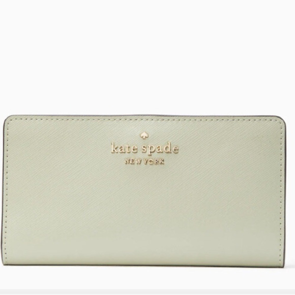 Kate Spade Staci Large Slim Bifold Wallet in Sage